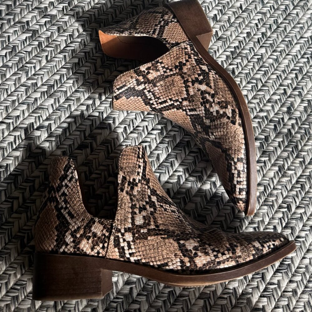 Steve Madden Joella Boa Snake Print Ankle Bootie
